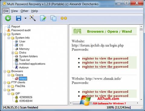 Ekran görüntüsü Multi Password Recovery Windows 7