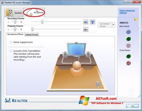 Ekran görüntüsü Realtek Audio Driver Windows 7