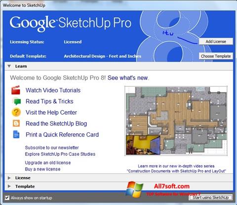 Ekran görüntüsü Google SketchUp Pro Windows 7