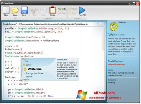 Ekran görüntüsü Small Basic Windows 7