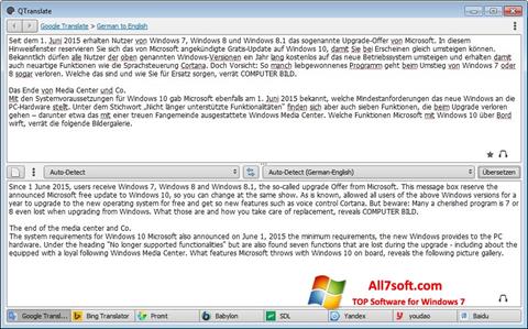 Ekran görüntüsü QTranslate Windows 7
