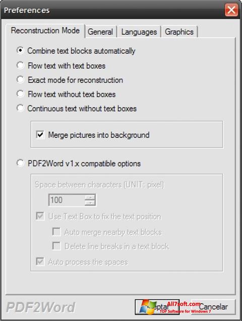Ekran görüntüsü PDF2Word Windows 7