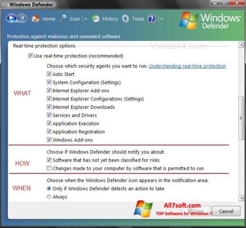 Ekran görüntüsü Windows Defender Windows 7