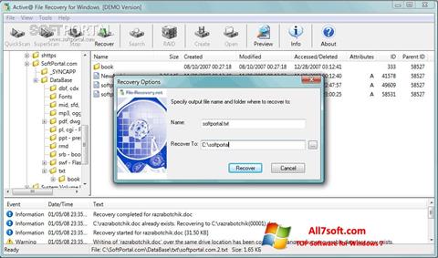Ekran görüntüsü Active File Recovery Windows 7