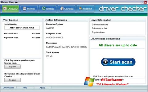 Ekran görüntüsü Driver Checker Windows 7