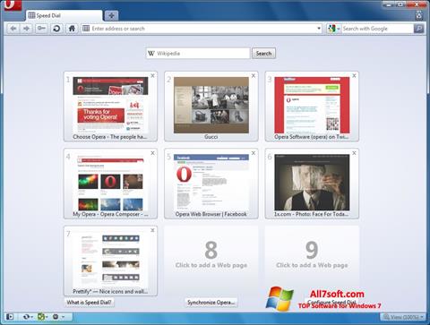 Ekran görüntüsü Opera Windows 7