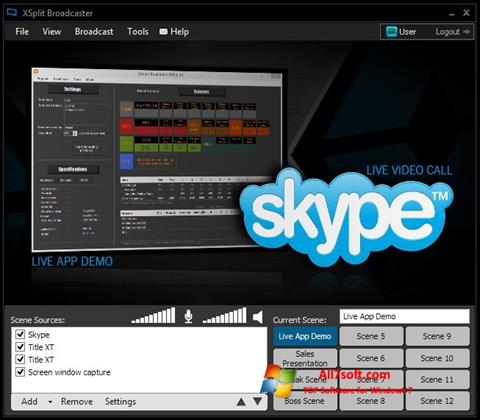 Ekran görüntüsü XSplit Broadcaster Windows 7