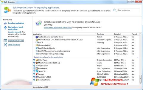 Ekran görüntüsü Soft Organizer Windows 7