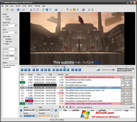 Ekran görüntüsü Subtitle Workshop Windows 7