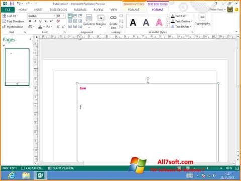 Ekran görüntüsü Microsoft Publisher Windows 7