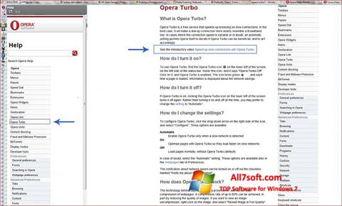 Ekran görüntüsü Opera Turbo Windows 7