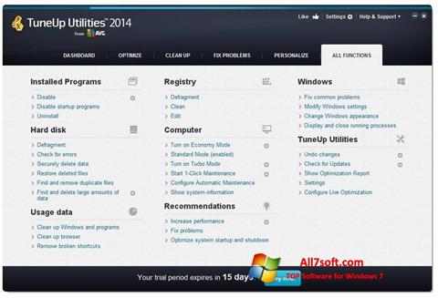 Ekran görüntüsü TuneUp Utilities Windows 7