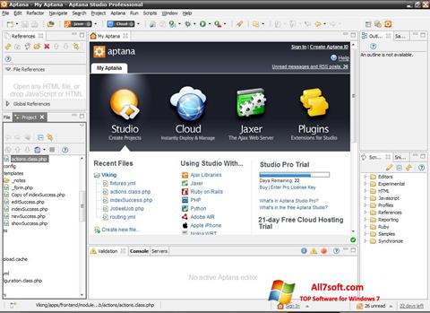 Ekran görüntüsü Aptana Studio Windows 7