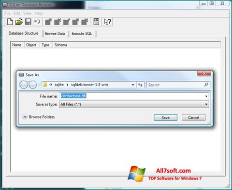 Ekran görüntüsü SQLite Database Browser Windows 7