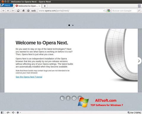 Ekran görüntüsü Opera Developer Windows 7