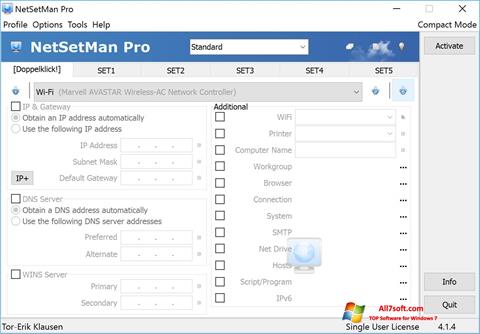 Ekran görüntüsü NetSetMan Windows 7