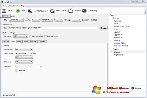 Ekran görüntüsü HandBrake Windows 7