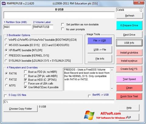 Ekran görüntüsü RMPrepUSB Windows 7