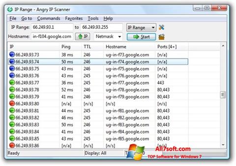 Ekran görüntüsü Angry IP Scanner Windows 7
