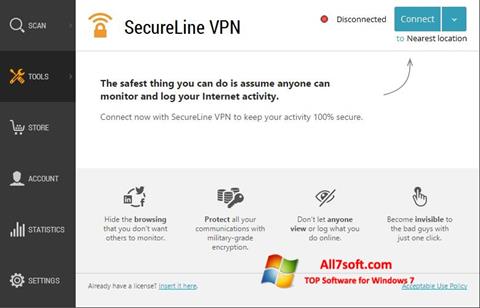 Ekran görüntüsü Avast SecureLine VPN Windows 7