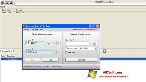 Ekran görüntüsü Ammyy Admin Windows 7