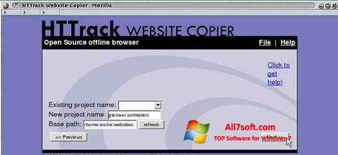 Ekran görüntüsü HTTrack Website Copier Windows 7