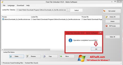 Ekran görüntüsü Free File Unlocker Windows 7