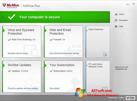 Ekran görüntüsü McAfee AntiVirus Plus Windows 7