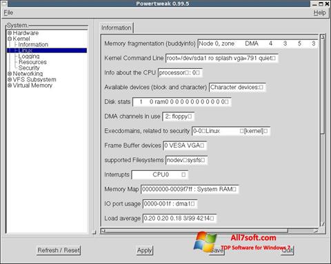 Ekran görüntüsü PowerTweak Windows 7