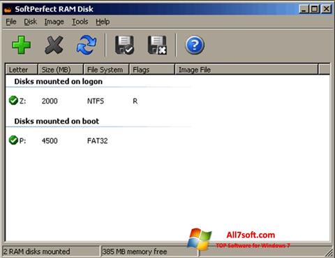 Ekran görüntüsü SoftPerfect RAM Disk Windows 7