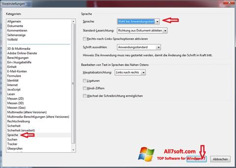Ekran görüntüsü Adobe Reader Windows 7
