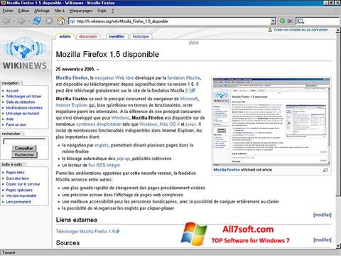 Ekran görüntüsü Mozilla Firefox Windows 7