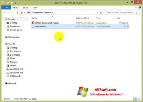 Ekran görüntüsü ABBYY Screenshot Reader Windows 7