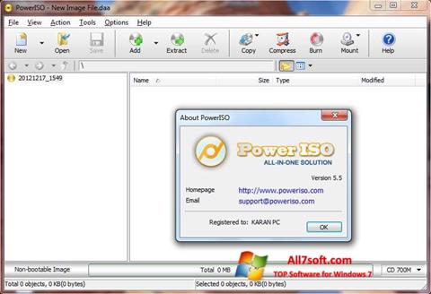 Ekran görüntüsü PowerISO Windows 7
