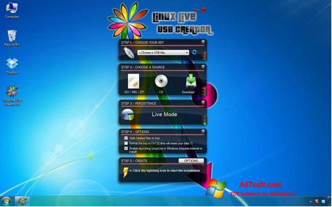 Ekran görüntüsü LinuxLive USB Creator Windows 7