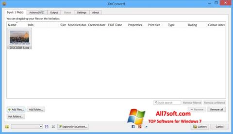 Ekran görüntüsü XnConvert Windows 7