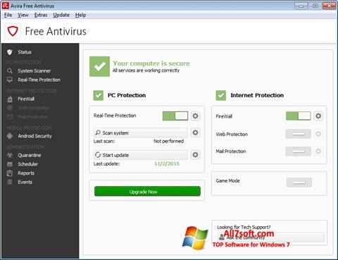 Ekran görüntüsü Avira Free Antivirus Windows 7