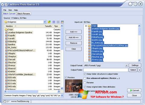Ekran görüntüsü FastStone Photo Resizer Windows 7