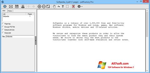 Ekran görüntüsü pdfFactory Pro Windows 7