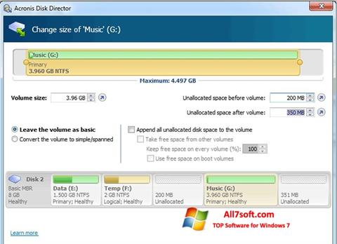 Ekran görüntüsü Acronis Disk Director Windows 7