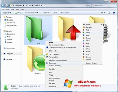 Ekran görüntüsü FolderIco Windows 7