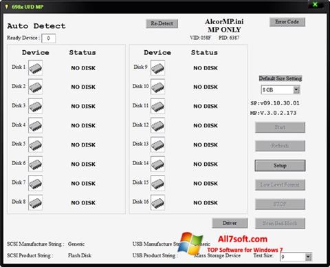 Ekran görüntüsü AlcorMP Windows 7