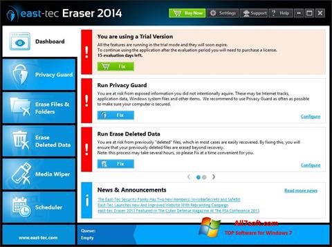 Ekran görüntüsü East Tec Eraser Windows 7