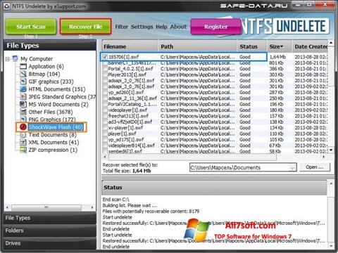 Ekran görüntüsü NTFS Undelete Windows 7
