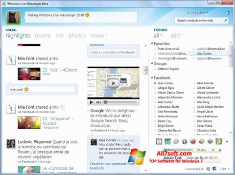 Ekran görüntüsü Windows Live Messenger Windows 7