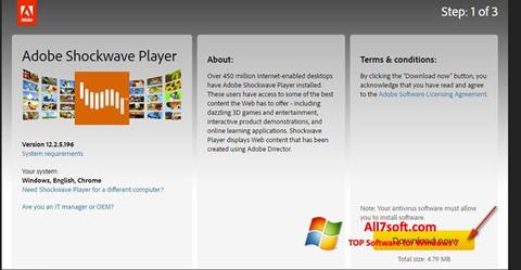 Ekran görüntüsü Adobe Shockwave Player Windows 7