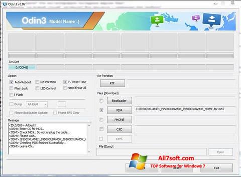 Ekran görüntüsü Odin Windows 7