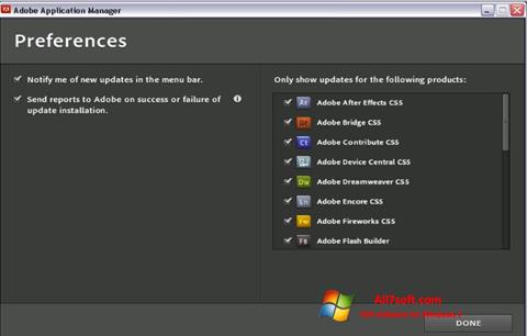 Ekran görüntüsü Adobe Application Manager Windows 7