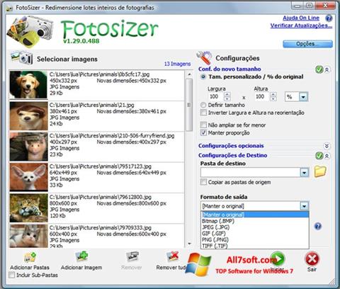 Ekran görüntüsü Fotosizer Windows 7