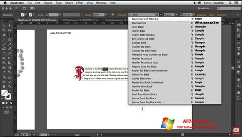 Ekran görüntüsü Adobe Illustrator Windows 7